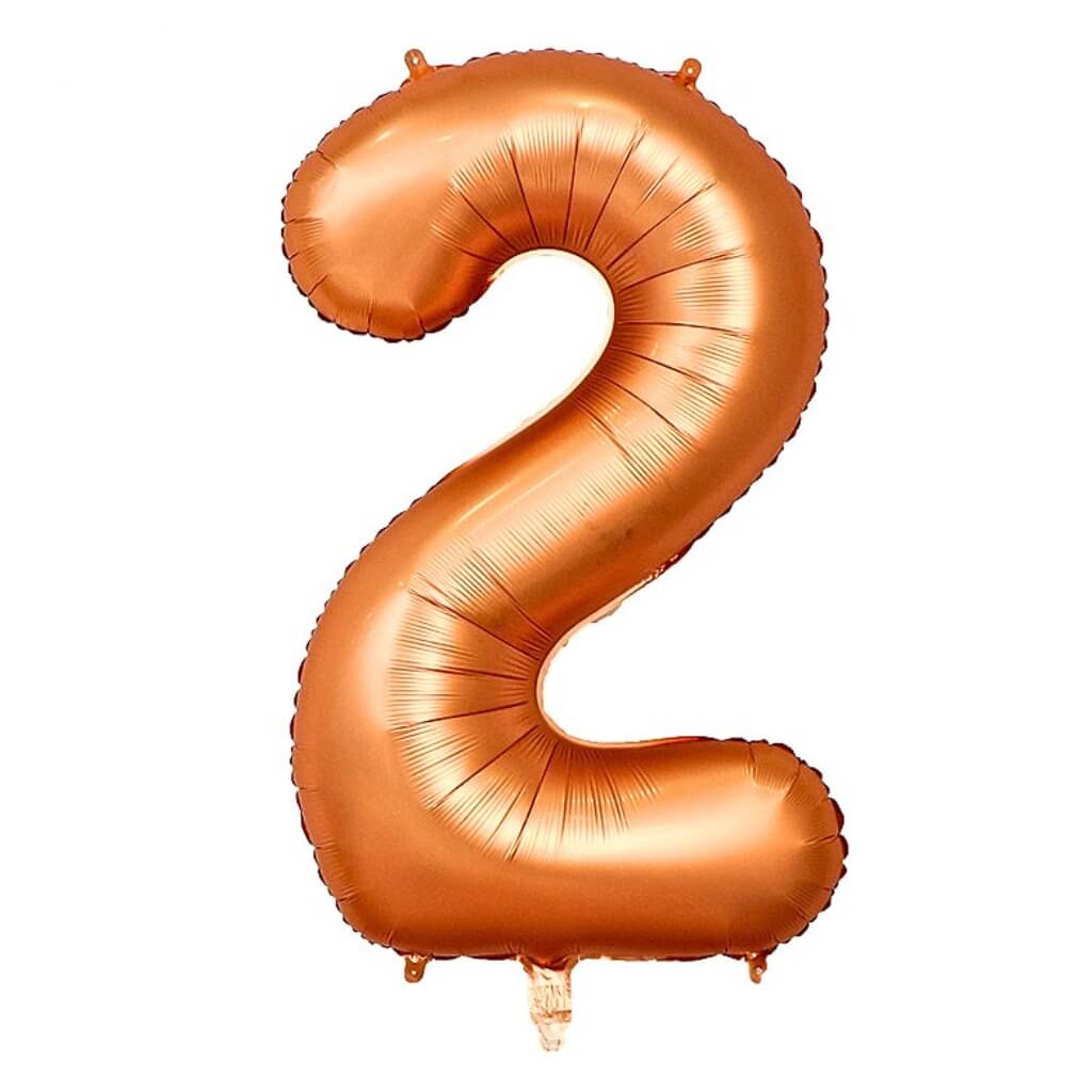 40 inch matte orange number 2 foil balloon