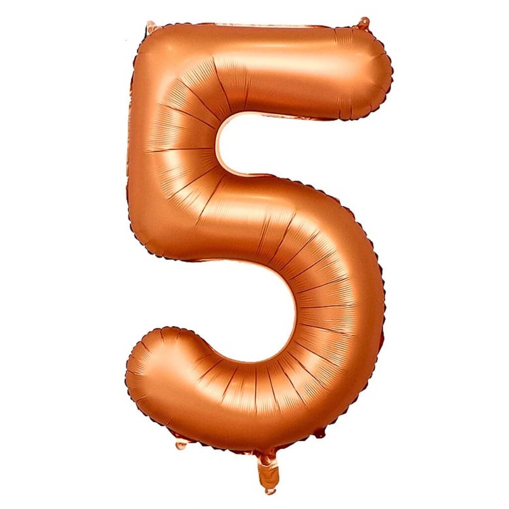 40 inch matte orange number 5 foil balloon