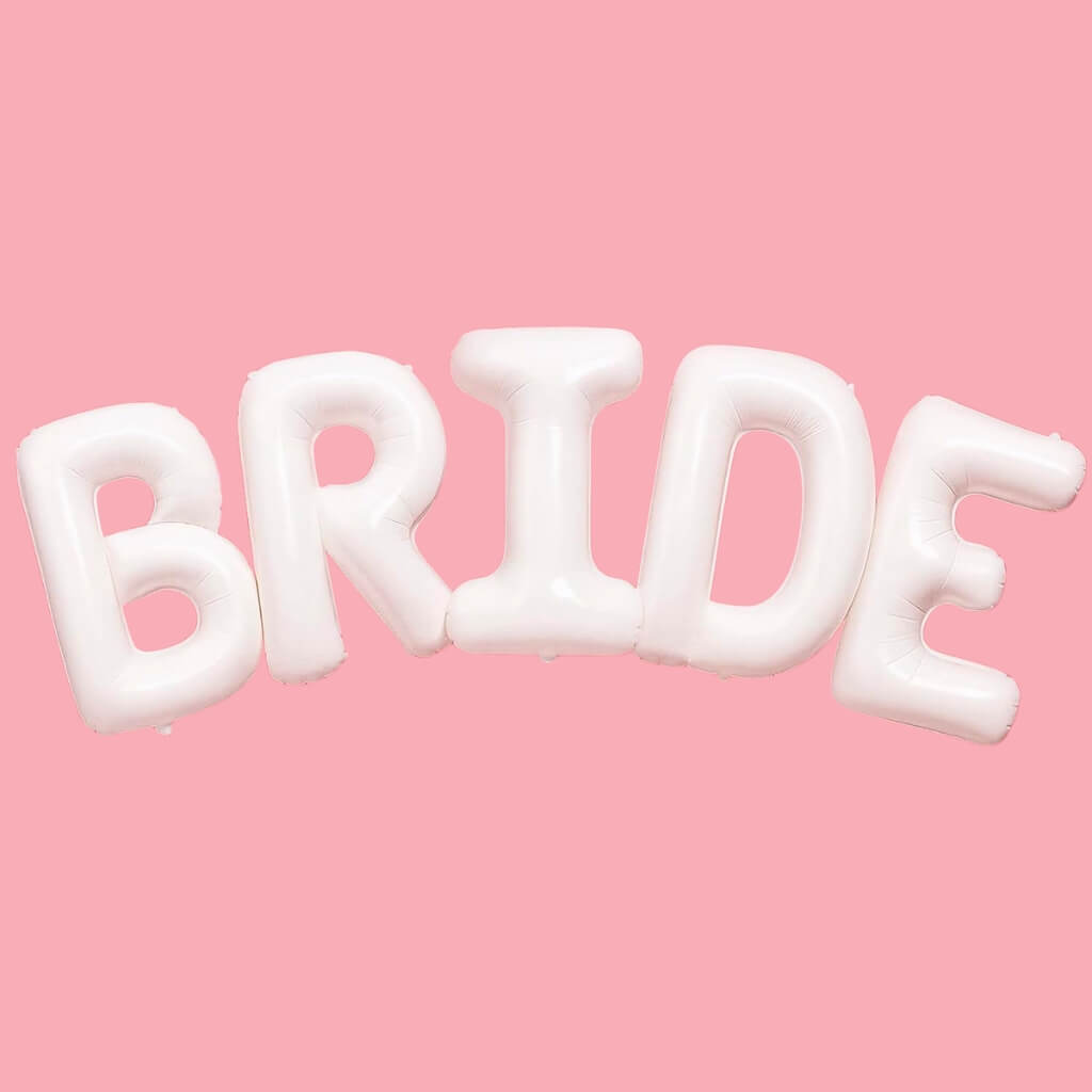 Elegant White Bride Foil Balloons for hen’s night celebrations