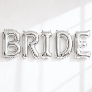 40-inch Jumbo Silver BRIDE Foil Balloon Banner
