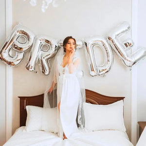 40" Jumbo Silver BRIDE Foil Balloon Banner