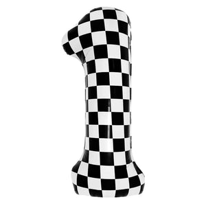 40-inch Jumbo Black & White Checked Number 1 Foil Balloon