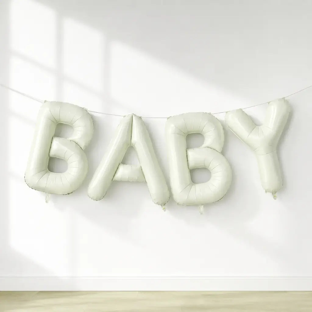 40-inch Jumbo Cream BABY Foil Balloon Banner