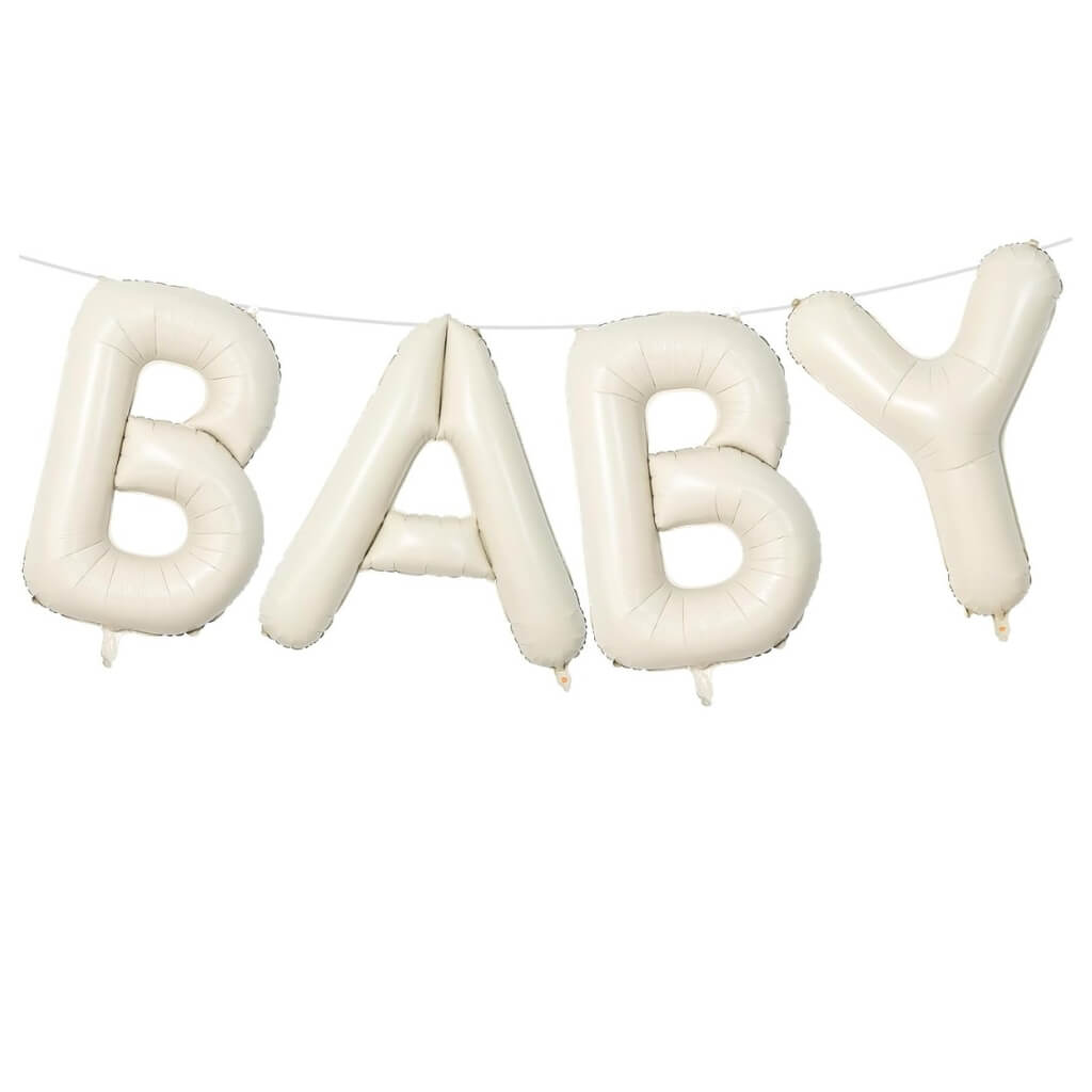 40-inch Jumbo Cream BABY Helium Foil Balloon Banner.
