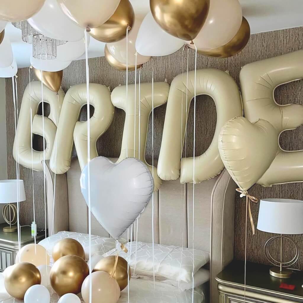 40-inch Jumbo Cream BRIDE Foil Balloon Banner