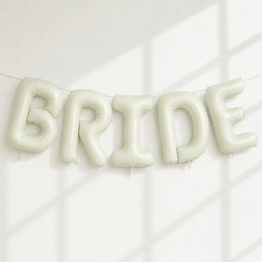 40-inch Jumbo Cream BRIDE Foil Balloon Banner