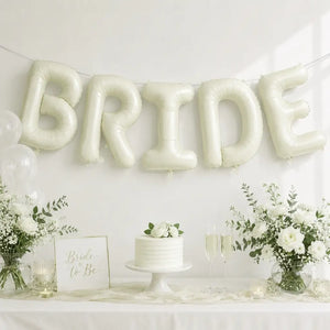40-inch Jumbo Cream BRIDE Foil Balloon Banner