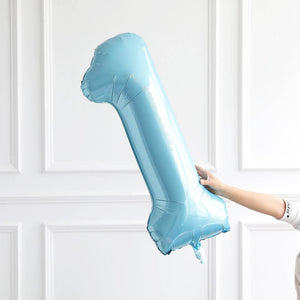 40-inch Jumbo Pastel Blue Number 1 Helium Foil Balloon