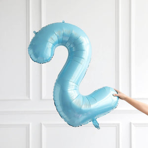 40-inch Jumbo Pastel Blue Number 2 Helium Foil Balloon