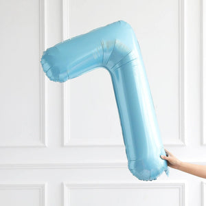 40-inch Jumbo Pastel Blue Number 7 Helium Foil Balloon