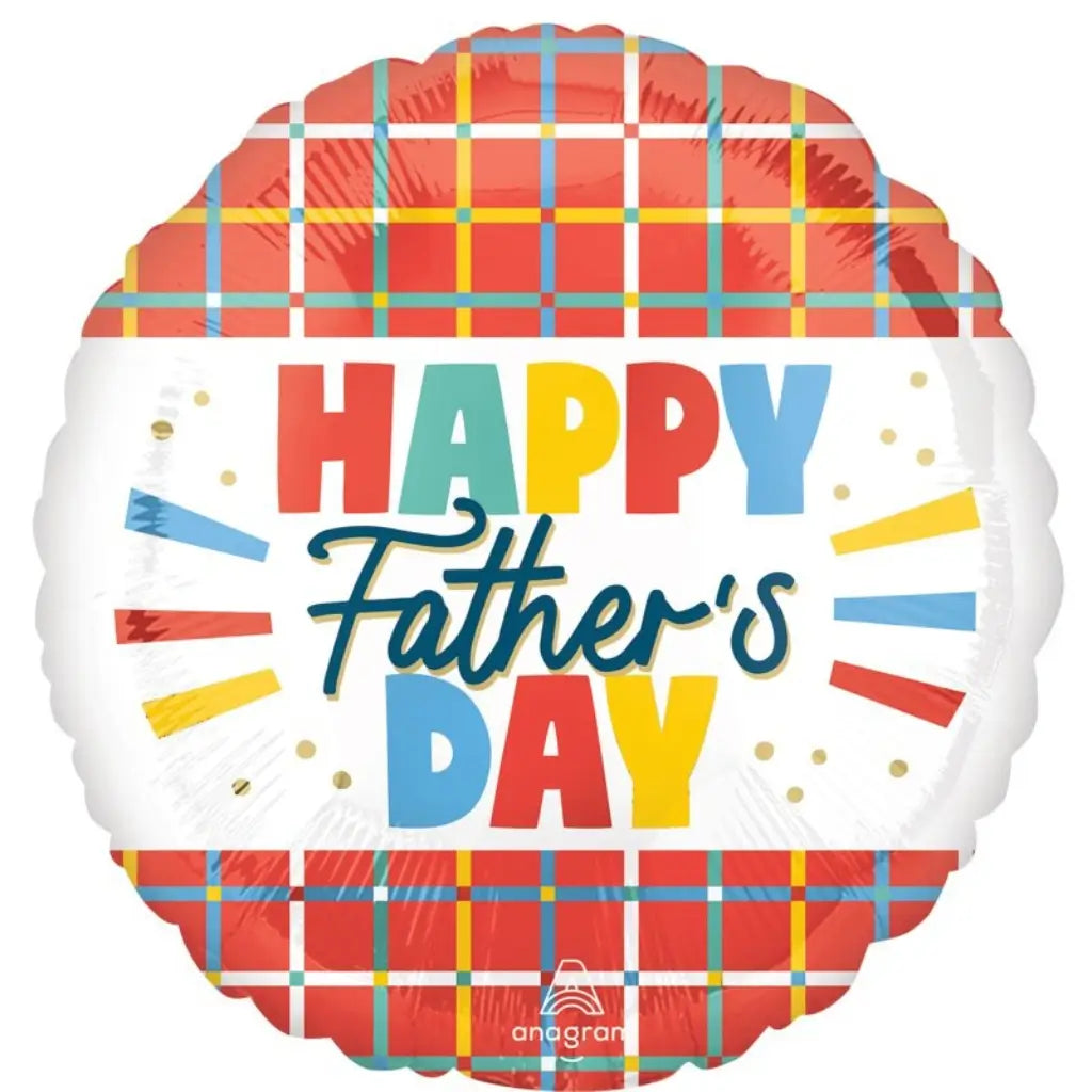 Happy Father's Day Graphic Grids Foil Balloon 45cm