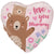 Love You Mummy Bear Heart Foil Balloon 45cm