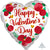 Happy Valentine's Day Satin Infused Roses Heart Foil Balloon 45cm