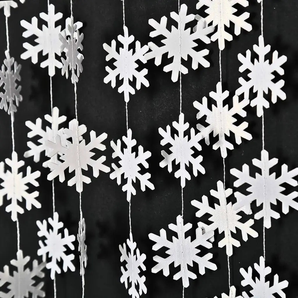 4m Snowflakes Bunting Garland for Indoor Holiday Decorating