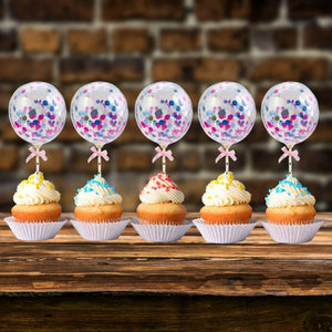 Mini colourful Confetti Balloon Wands 5 pack