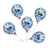 5" Mini Gold Blue Confetti Balloon Cake Topper Kits wands