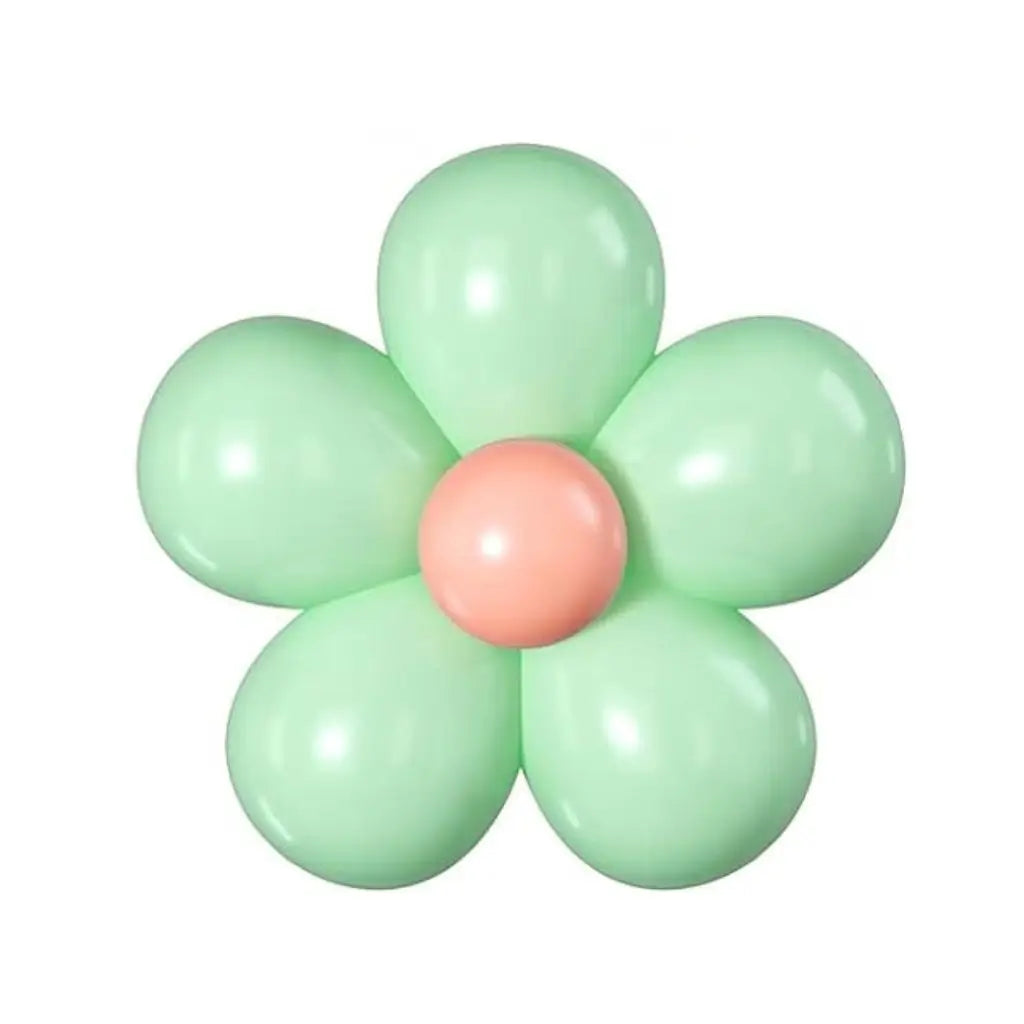 5-inch Pastel Daisy Latex Balloon Kit mint green