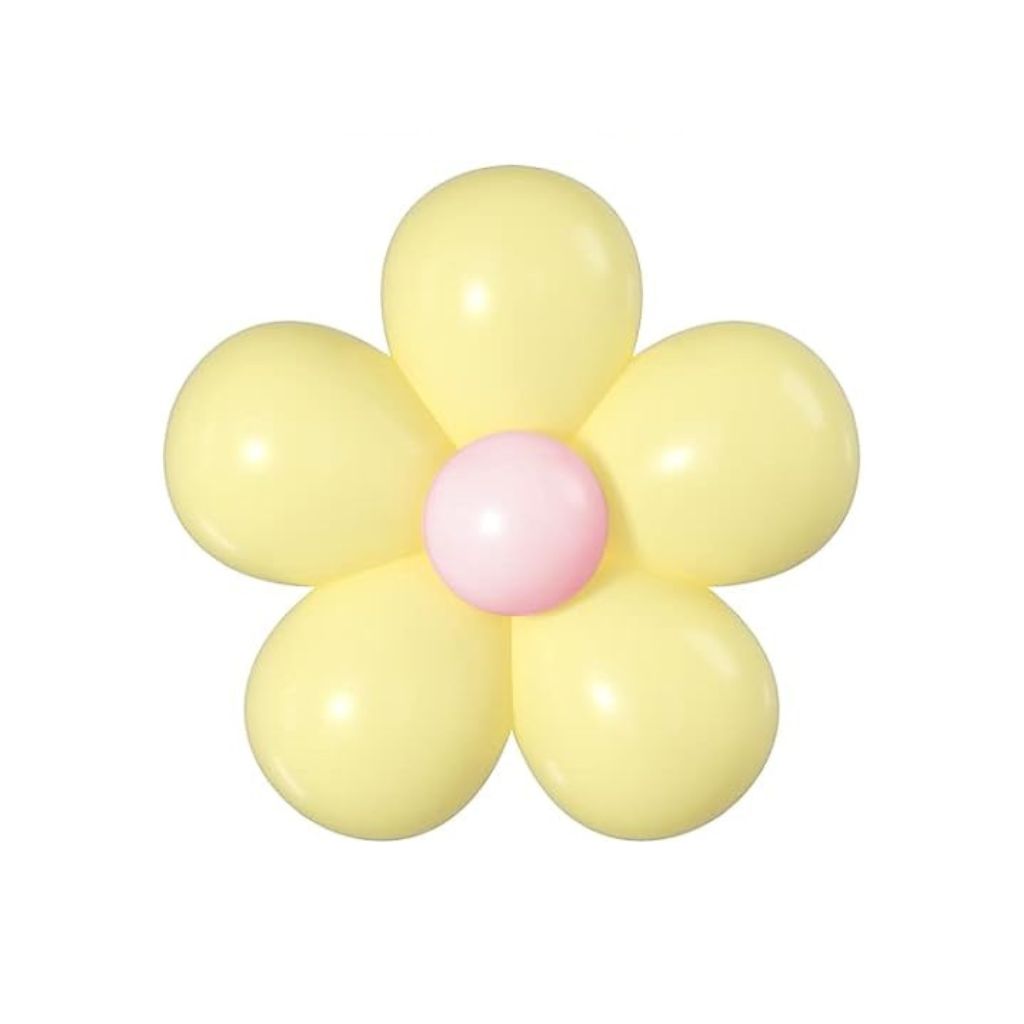 5-inch Retro Vintage Daisy Latex Balloon Kit pastel yellow
