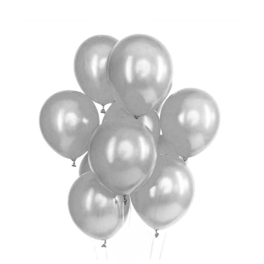 5-inch Mini Pearl Grey Latex Balloons Pack of 10 for Elegant Party Decor
