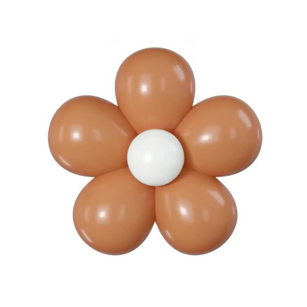 5-inch Retro Vintage Daisy Latex Balloon Kit retro brown white centre