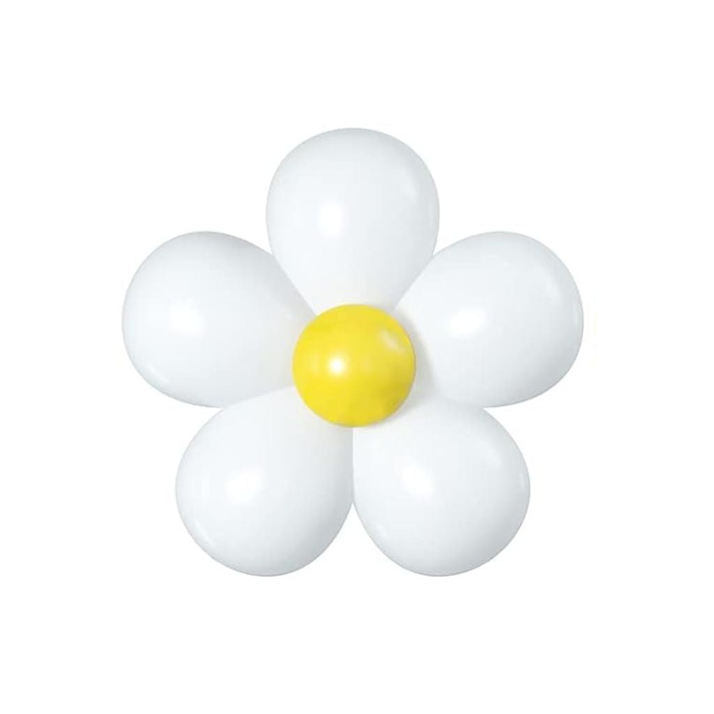 5-inch Retro Vintage Daisy Latex Balloon Kit white