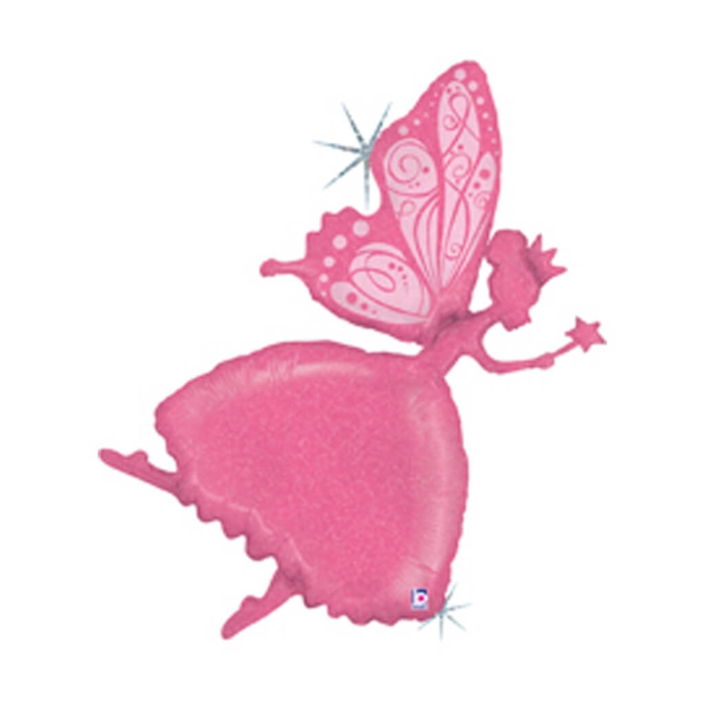 Jumbo Pink Fairy Silhouette Shape Foil Balloon