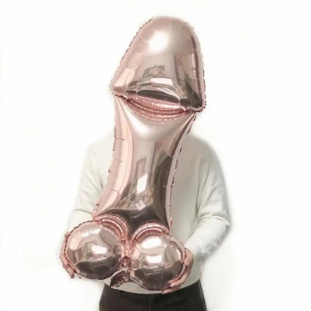 103cm Naughty Rose Gold Penis Shaped Foil Hen Party Balloon