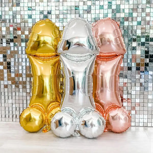 103cm Naughty Rose Gold Penis Shaped Foil Hen Party Balloon