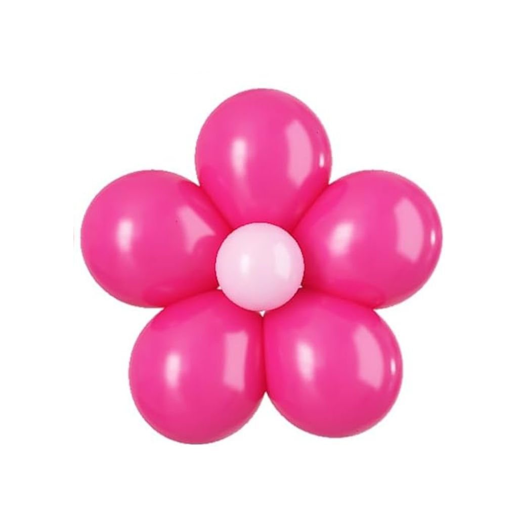 5-inch Daisy Latex Balloon Kit - hot pink