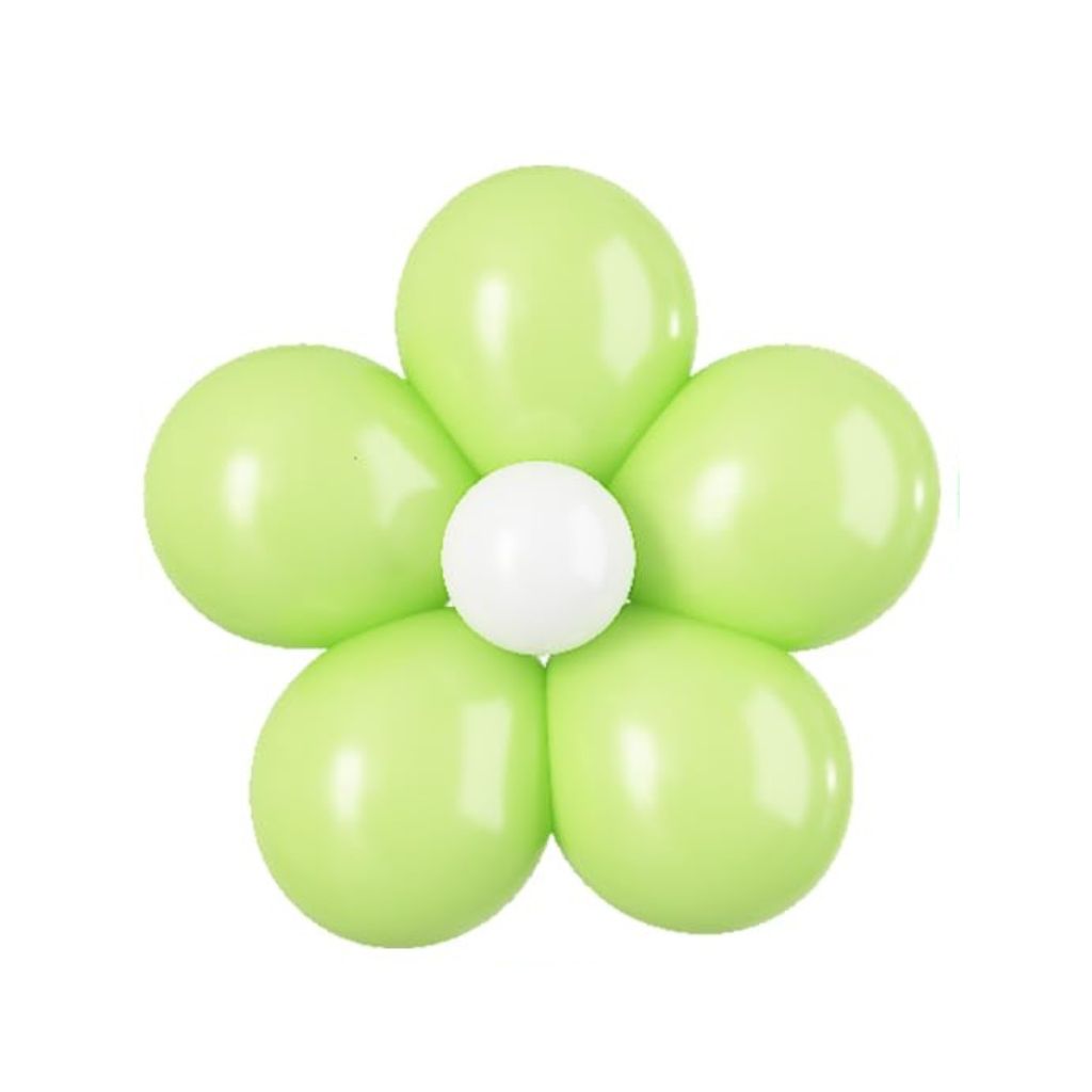 5-inch Daisy Latex Balloon Kit - LIME GREEN