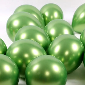 5 Inch Chrome Mini Latex Party Balloon 10 Pack - metallic chrome dark green