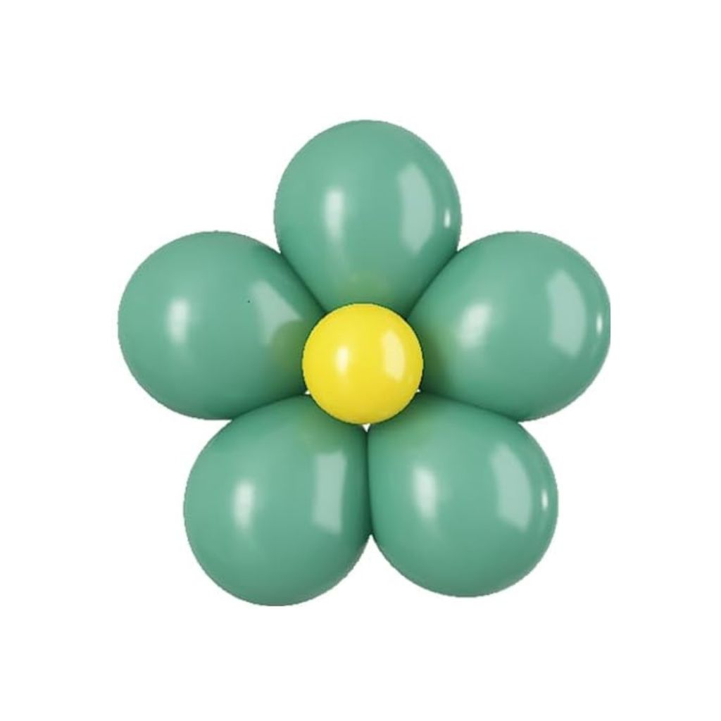5-inch Daisy Latex Balloon Kit - retro green