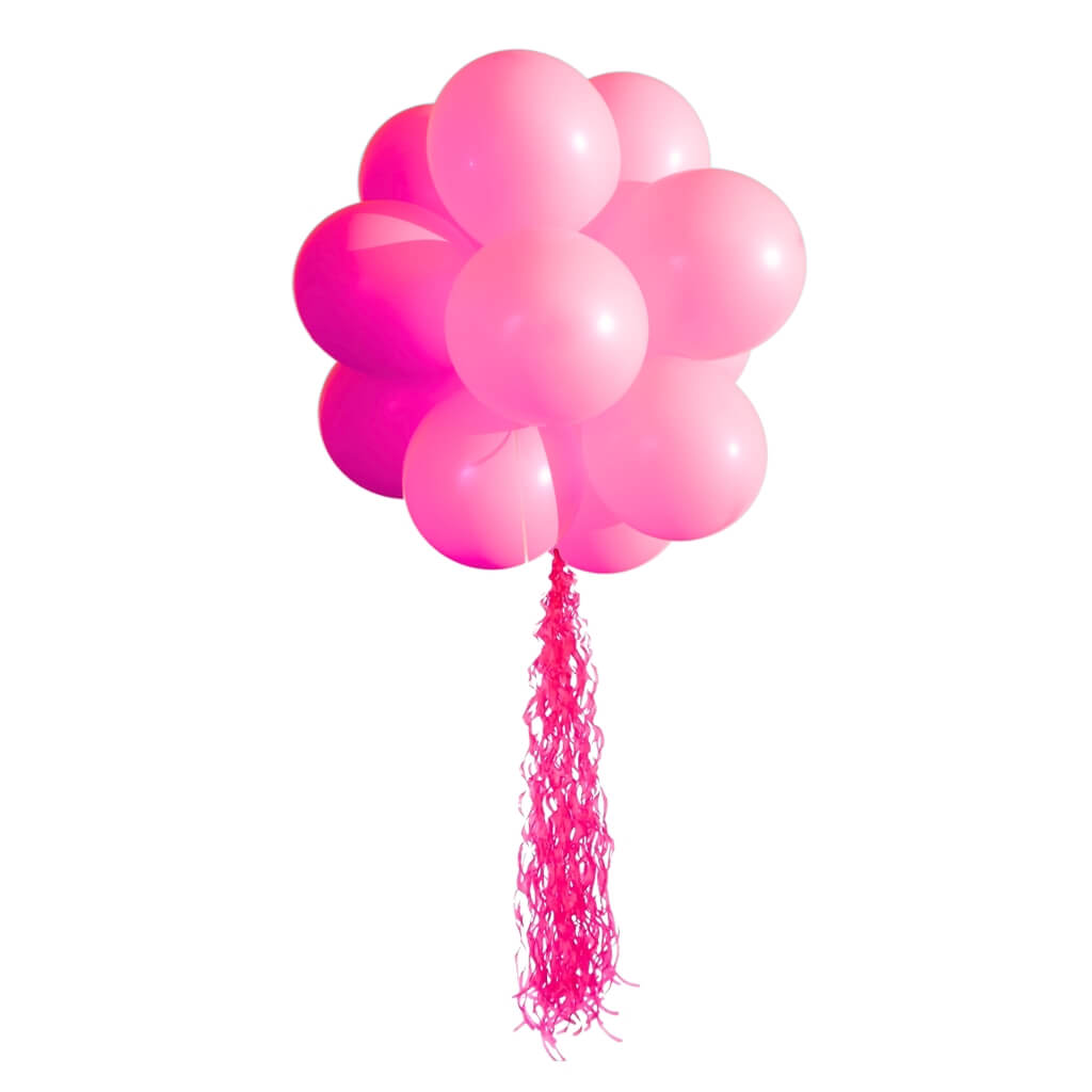 Hot Pink Paper Spiral Swirl Balloon Tail