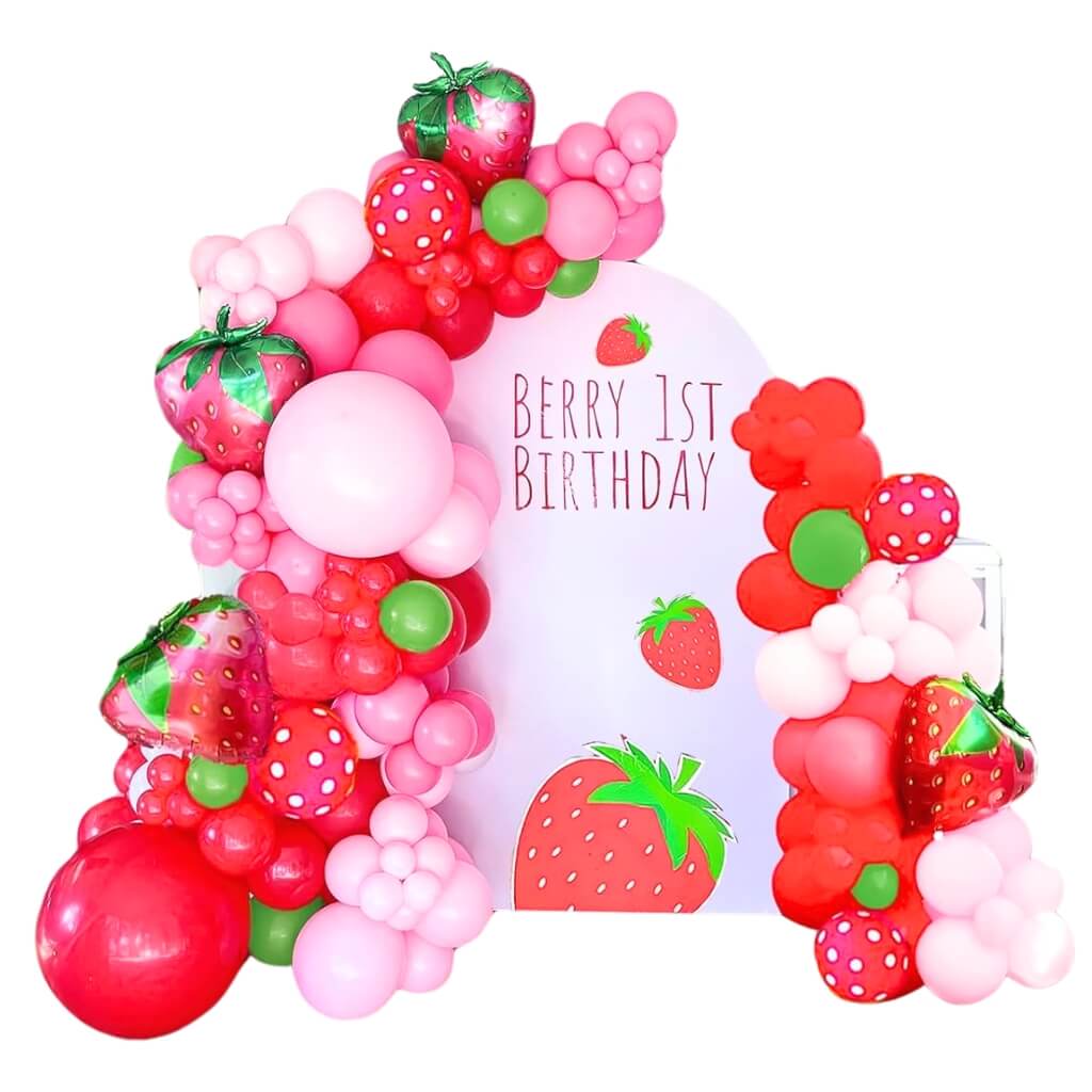 Strawberry Fruit Party Balloon Garland DIY Kit 117 pk