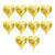 9" Gold Heart Foil Valentine's Day Party Balloon 10 Pack
