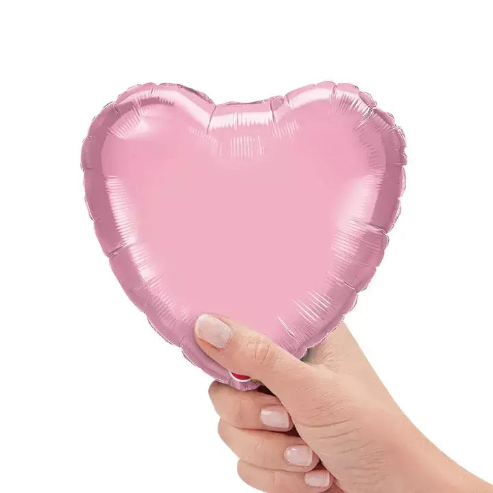 9" Pink Heart Foil Valentine's Day Party Balloon 10 Pack