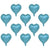 9-inch Mini Light Blue Heart Foil Balloons 10 Pack