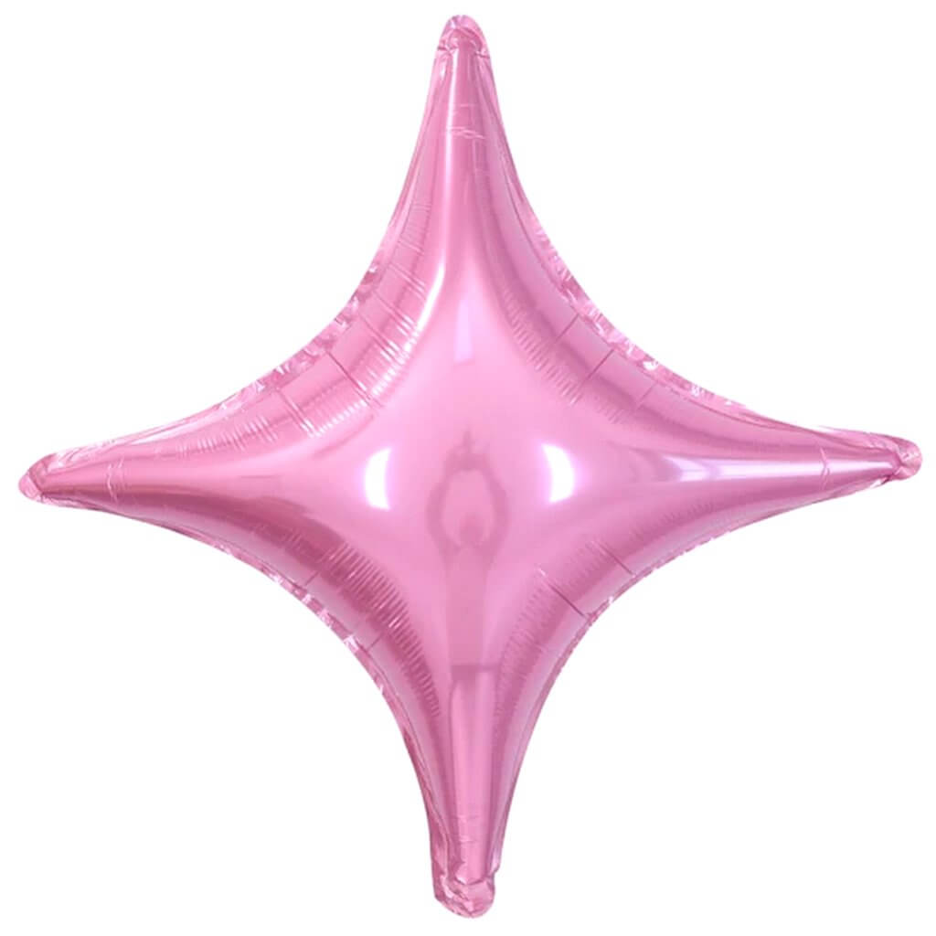 9-inch Pearl Pink Four Point Star Foil Balloons 10 Pack