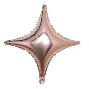 9-inch Rose Gold Four Point Star Foil Balloons 10 Pack