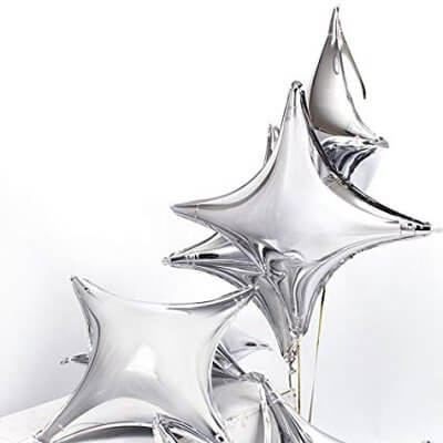 9-inch Rose Gold Four Point Star Foil Balloons 10 Pack