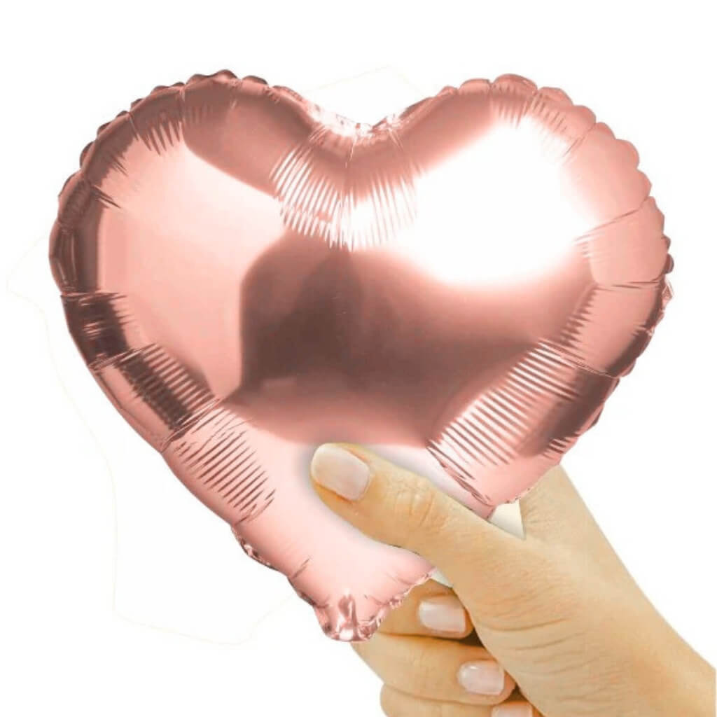 9-inch Small Rose Gold Heart Shaped Foil Balloon