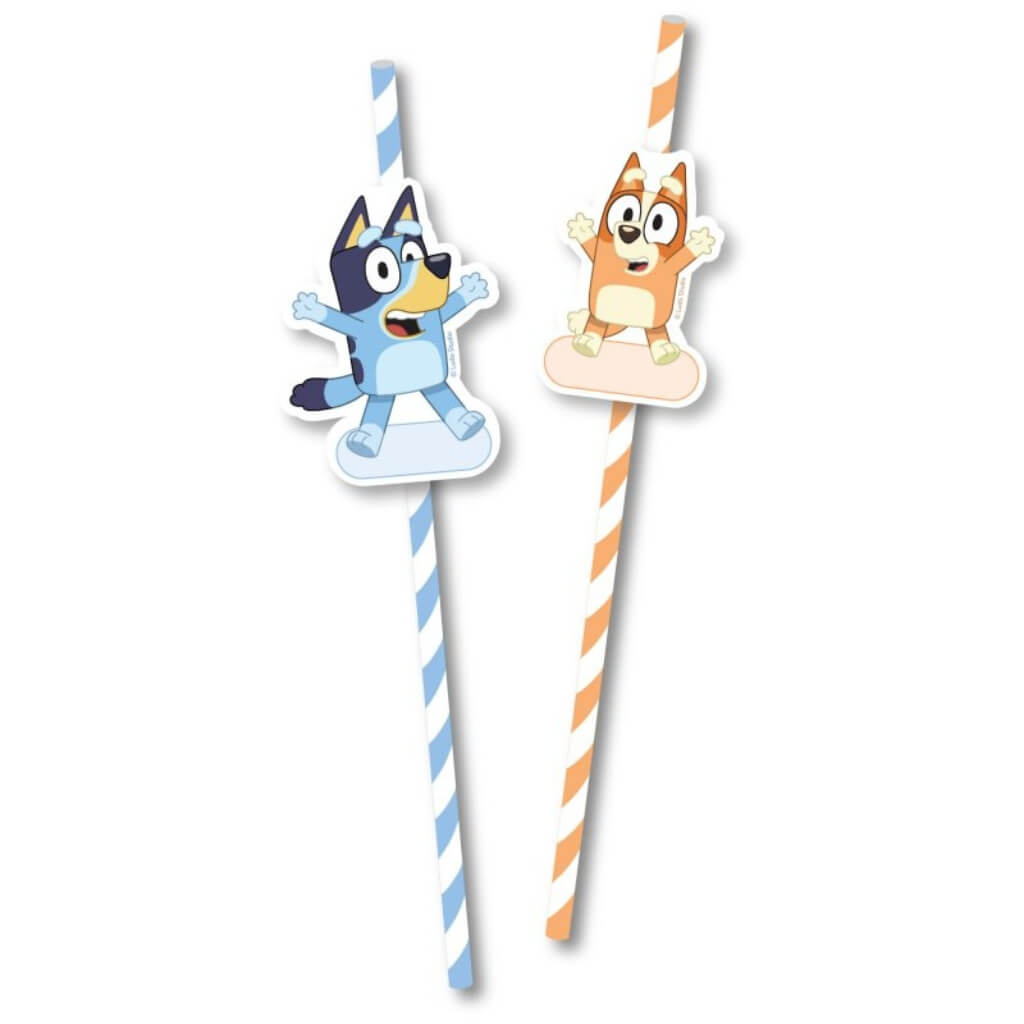 Bluey Paper Straws 8 pack drinkware kids birthday party tableware