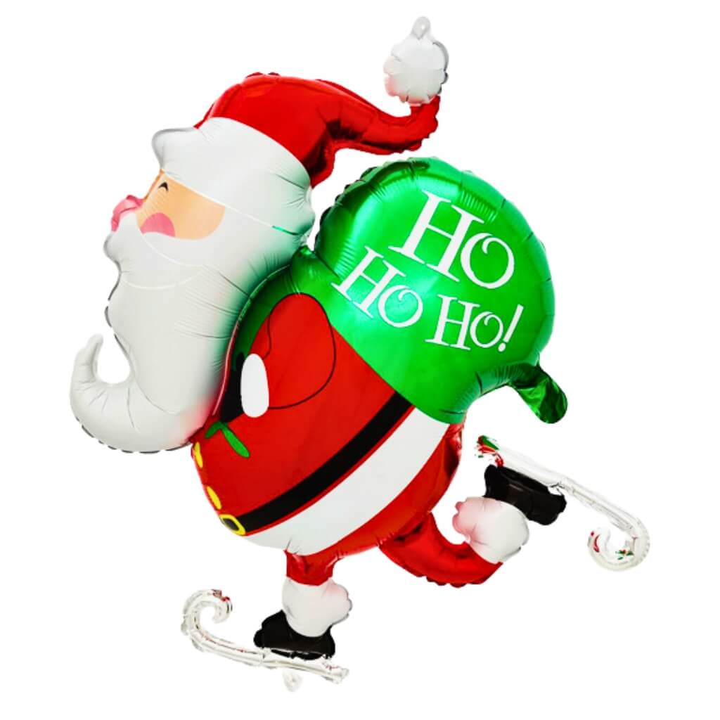 Giant Ho Ho Ho Christmas Santa Claus Skiing Foil Balloon