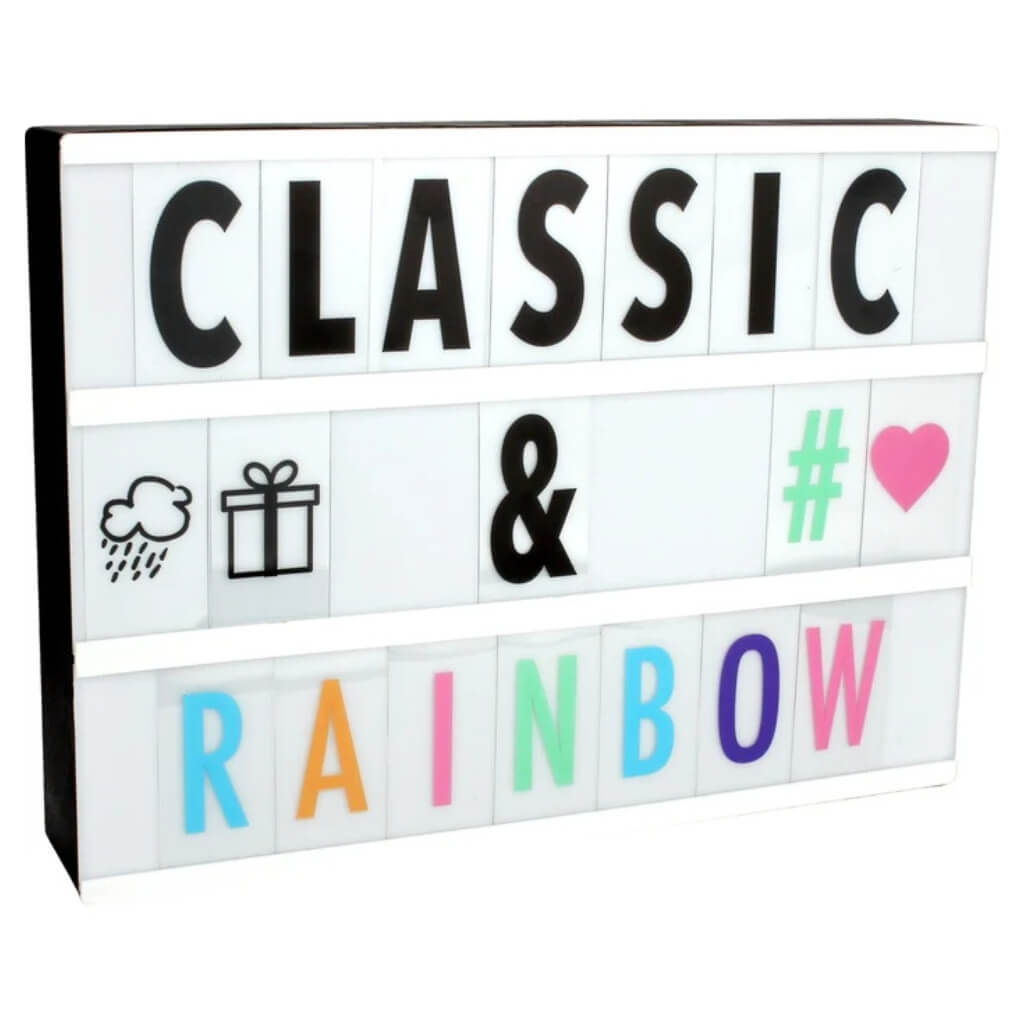 LED Lightbox With Coloured Letters, Numbers & Symbols party decorations