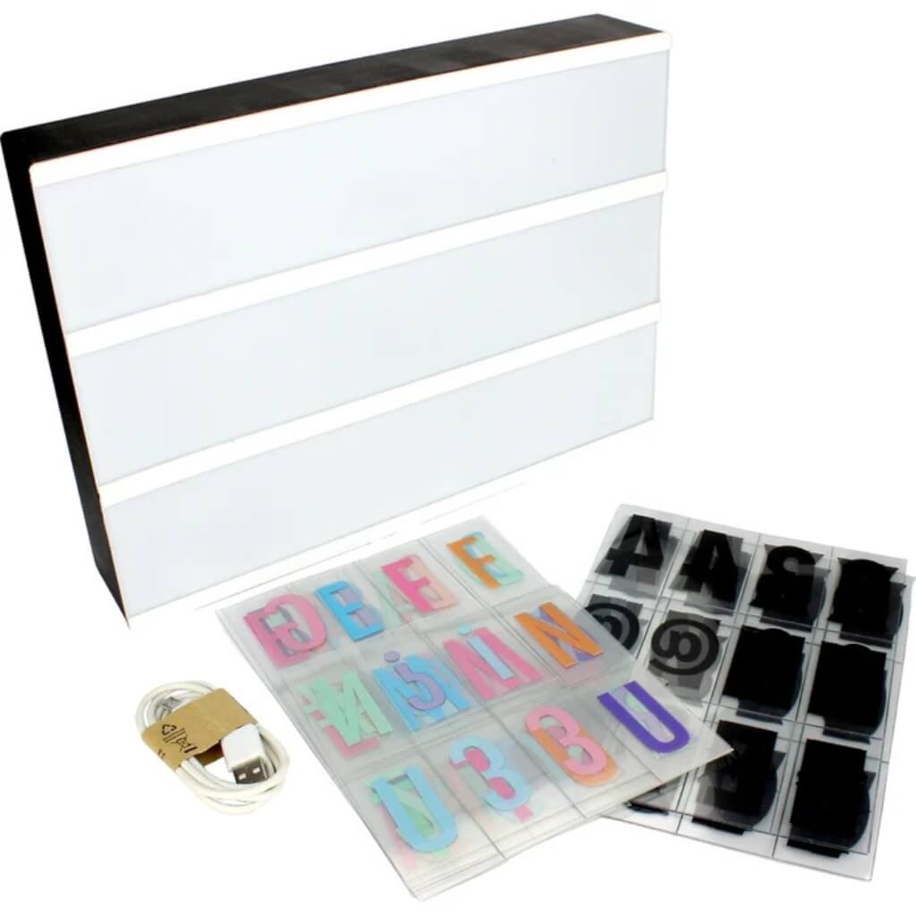 LED Lightbox With Coloured Letters, Numbers & Symbols