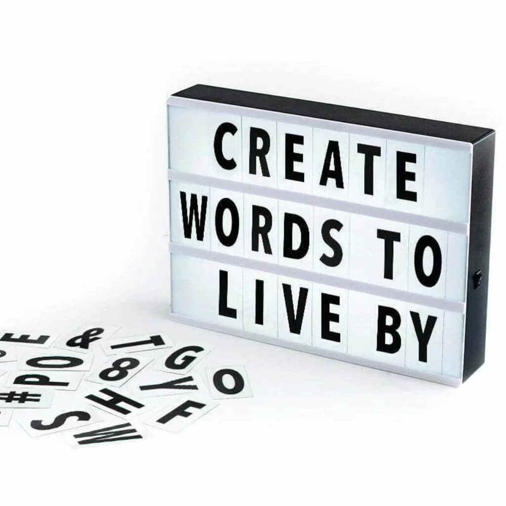 LED Lightbox With Coloured Letters, Numbers & Symbols party decorations