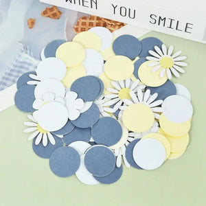 Sweet Daisy Flower Paper Confetti - Yellow & Blue