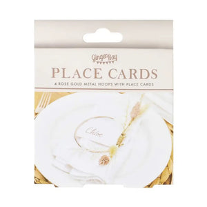 a touch of pampas Rose Gold Contemporary Wedding Place Cards with metal hoops 4pk