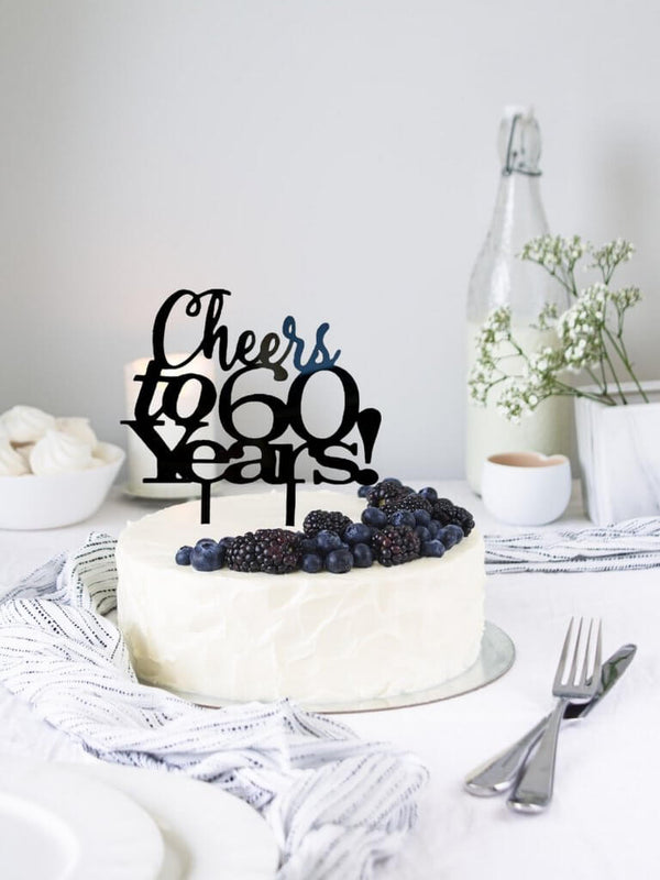 Cheers to 60 Years, 60th Birthday Cake Topper, 60th Anniversary Cake  Topper, Sixty Cake Topper, 60 Cake Topper, Happy 60th , ANY Number - Etsy