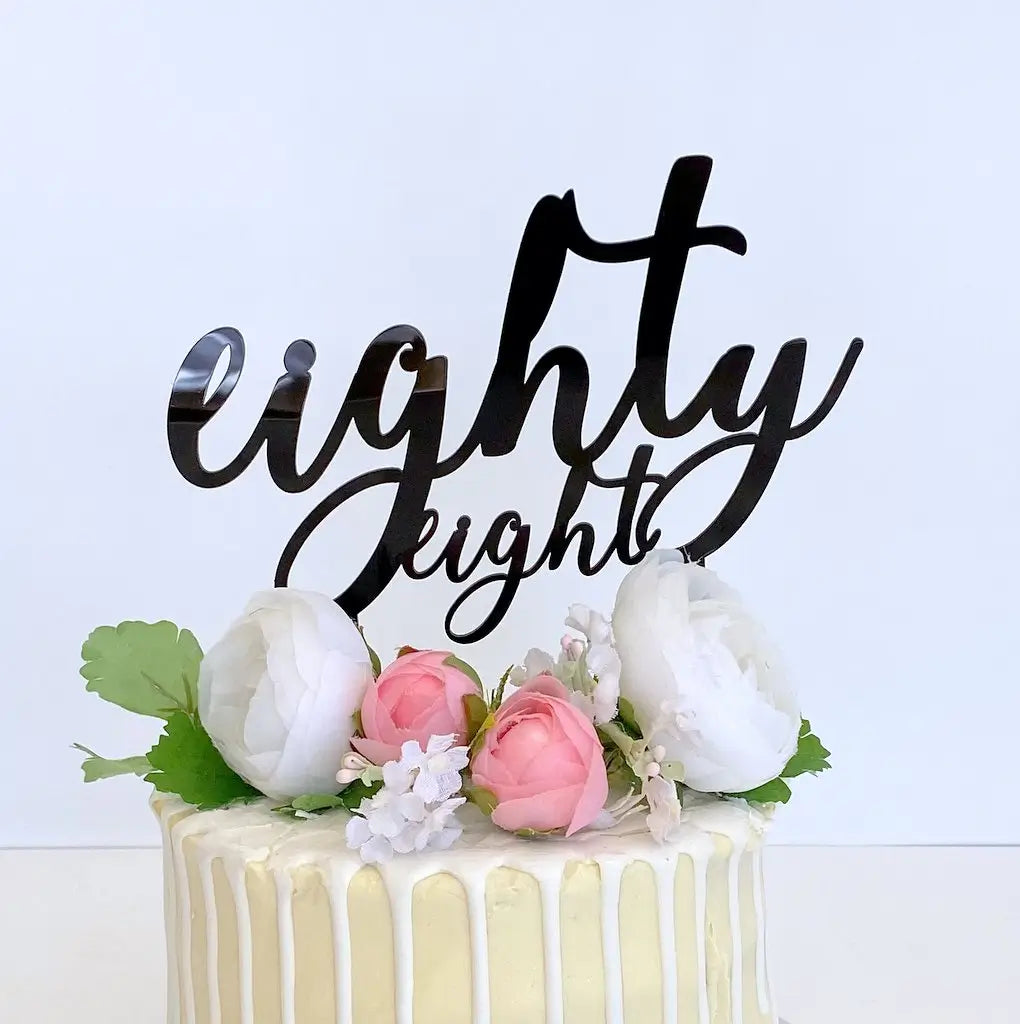 Acrylic Black 'eighty six' Birthday Cake Topper